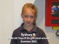 Sydney B - Summer 2011 winner